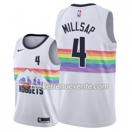 Maillot Basket Denver Nuggets Paul Millsap 4 2018-19 Nike City Edition Blanc Swingman - Homme